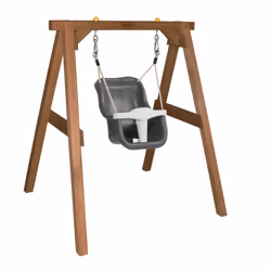 AXI Baby Swing Brown with seat Grey/white, 0,75 an(s), 3 an(s), Bois, 15,5 kg, Marron, Gris, Blanc