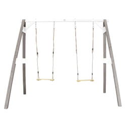 AXI Portique Balançoire en Bois Double Gris/blanc