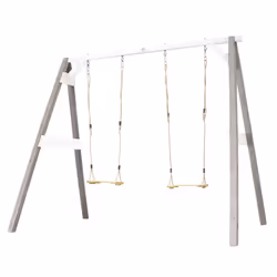 AXI Portique Balançoire en Bois Double Gris/blanc