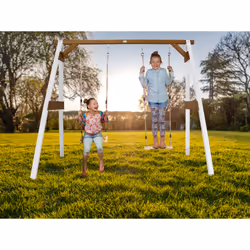 AXI Portique Balançoire en Bois Double Blanc/marron - Vue supplémentaire 5
