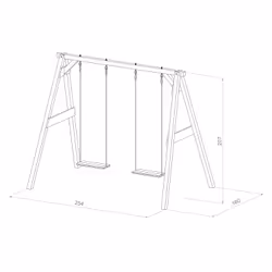 AXI Portique Balançoire en Bois Double Blanc/marron - Vue supplémentaire 7