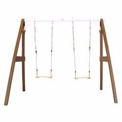 AXI Portique Balançoire en Bois Double Marron/blanc, 3 an(s), Bois, 32,5 kg, Marron, Blanc