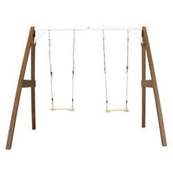AXI Portique Balançoire en Bois Double Marron/blanc