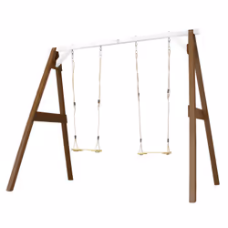 AXI Portique Balançoire en Bois Double Marron/blanc
