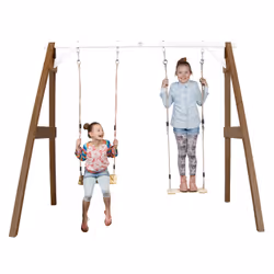 AXI Portique Balançoire en Bois Double Marron/blanc - Vue supplémentaire 4
