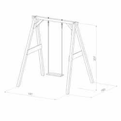 AXI Portique Balançoire en Bois Simple Gris/blanc - Vue supplémentaire 8