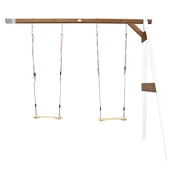 AXI Portique Balançoire en Bois 2 agrès Wall mount Blanc/marron