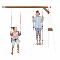 AXI Portique Balançoire en Bois 2 agrès Wall mount Blanc/marron