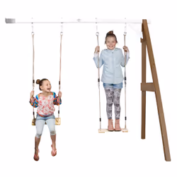 AXI Portique Balançoire en Bois 2 agrès Wall mount Marron/blanc