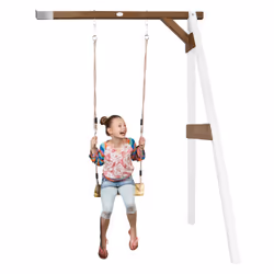 AXI Portique Balançoire en Bois 1 agrès Wall mount Blanc/marron