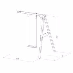 AXI Portique Balançoire en Bois 1 agrès Wall mount Marron/blanc - Vue supplémentaire 7