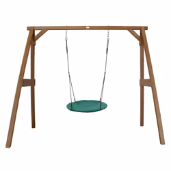 AXI Portique en Bois Marron avec Balançoire - siège Nid Rond, 3 an(s), Bois, Marron