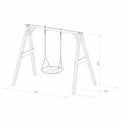 AXI Portique en Bois Gris/blanc avec Balançoire - siège Nid Rond - Vue supplémentaire 5