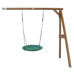 AXI Portique en Bois Mural Wall Mount Marron avec Balançoire - siège Nid Rond