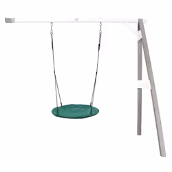 AXI Portique en Bois Mural Wall Mount Gris/blanc avec Balançoire - siège Nid Rond