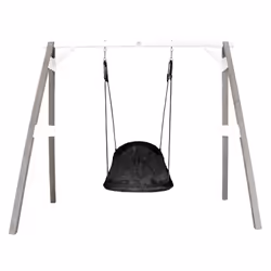 AXI Portique en Bois Gris/blanc avec Balançoire - siège Nid Ovale, 3 an(s), Bois, Gris, Blanc