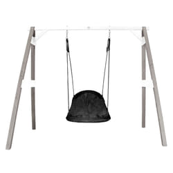 AXI Portique en Bois Gris/blanc avec Balançoire - siège Nid Ovale
