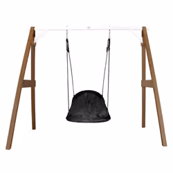 AXI Portique en Bois Marron/blanc avec Balançoire - siège Nid Ovale, 3 an(s), Bois, Marron, Blanc