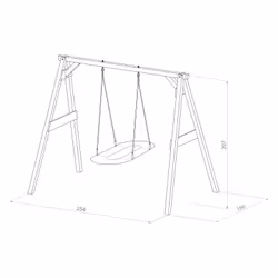 AXI Portique en Bois Marron/blanc avec Balançoire - siège Nid Ovale - Vue supplémentaire 5