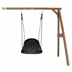 AXI Portique en Bois Mural Wall Mount Marron avec Balançoire - siège Nid Ovale, 3 an(s), Bois, Marron