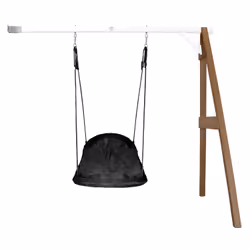 AXI Portique en Bois Mural Wall Mount Marron/blanc avec Balançoire - siège Nid Ovale, 3 an(s), Bois, Marron, Blanc