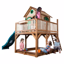AXI Classic Maison Liam sans Balançoire Marron/vert - Toboggan Vert - Vue supplémentaire 4