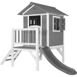 Maison Enfant Beach Lodge xl en Gris avec Toboggan en Gris Maison de Jeux en Bois ffc pour les Enfants Maisonnette / Cabane en Bois - AXI