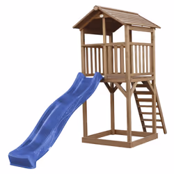 AXI Beach Tower Brown - Blue Slide, Salle de jeux sur pilotis, 3 an(s), Toboggan, Bleu, Marron