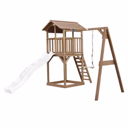 AXI Beach Tower with Single Swing Brown - Toboggan Blanc