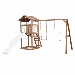 AXI Beach Tower with Double Swing Brown - Toboggan Blanc