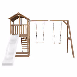AXI Beach Tower with Double Swing Brown - Toboggan Blanc