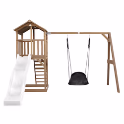 AXI Beach Tower with Roxy NestSwing Brown - Toboggan Blanc