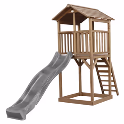 AXI Beach Tower Brown - Toboggan Gris, Salle de jeux sur pilotis, 3 an(s), Toboggan, Marron, Gris