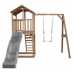 AXI Beach Tower with Single Swing Brown - Toboggan Gris