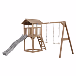 AXI Beach Tower with Double Swing Brown - Toboggan Gris