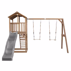 AXI Beach Tower with Double Swing Brown - Toboggan Gris