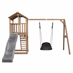 AXI Beach Tower with Roxy Nest Swing Brown - Toboggan Gris