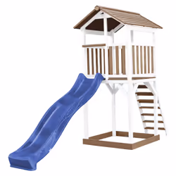 AXI Beach Tower Brown/white - Blue Slide, Salle de jeux sur pilotis, 3 an(s), Toboggan, Bleu, Marron, Blanc