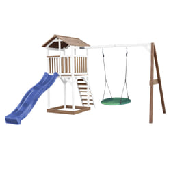 AXI Beach Tower with Summer Litter Swing Brown/White - Blue Slide