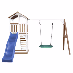 AXI Beach Tower with Summer Litter Swing Brown/White - Blue Slide
