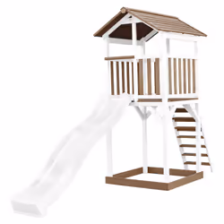 AXI Beach Tower Brown/white - Toboggan Blanc, Salle de jeux sur pilotis, 3 an(s), Toboggan, Marron, Blanc