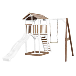 AXI Beach Tower with Single Swing Brown/White - Toboggan Blanc