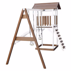 AXI Beach Tower with Double Swing Brown/White - Toboggan Blanc - Vue supplémentaire 7