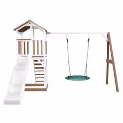 AXI Beach Tower with Summer Nest Swing Brown/White - Toboggan Blanc