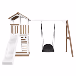 AXI Beach Tower with Roxy Nest Swing Brown/white - Toboggan Blanc