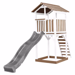 AXI Beach Tower Brown/white - Toboggan Gris, Salle de jeux sur pilotis, 3 an(s), Toboggan, Marron, Gris, Blanc