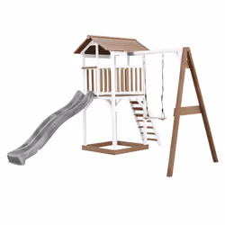 AXI Beach Tower with Single Swing Brown/White - Toboggan Gris