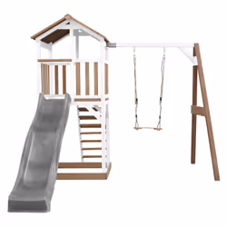 AXI Beach Tower with Single Swing Brown/White - Toboggan Gris
