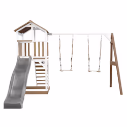 AXI Beach Tower with Double Swing Brown/White - Toboggan Gris