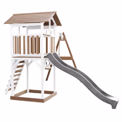 AXI Beach Tower with Double Swing Brown/White - Toboggan Gris - Vue supplémentaire 4